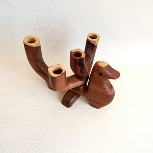 Danish Wood Bird Candle Holder