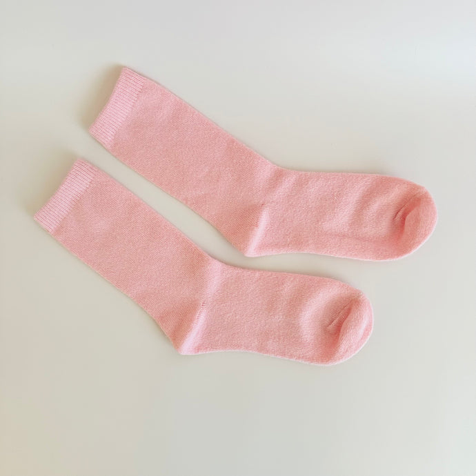 Cashmere Wool Socks - Baby Pink