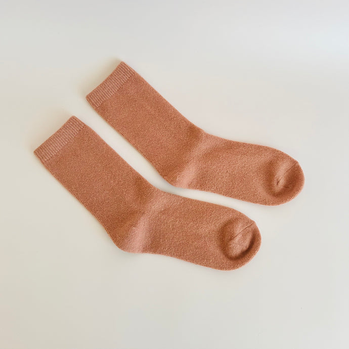 Cashmere Wool Socks - Rusty Rose