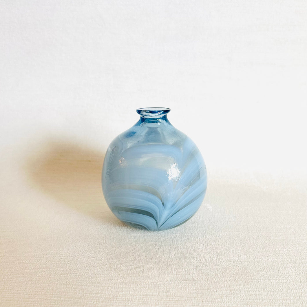 Handblown Small Blue Vase