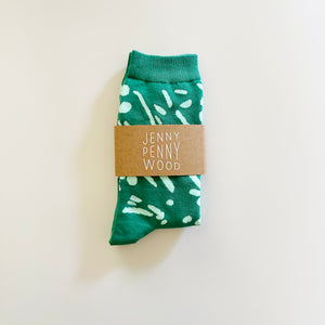 Crew Socks - Drape in Cactus and Mint