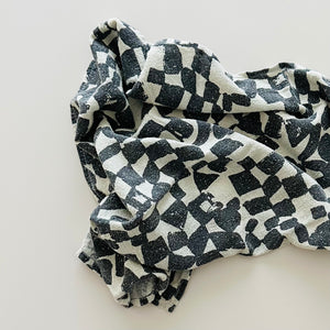 Silk Gauze Bandana - Checks/Faded Black