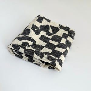 Silk Gauze Bandana - Checks/Faded Black