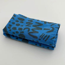 Napkins - Set of 2 - Dashes/Charcoal/Electric Blue