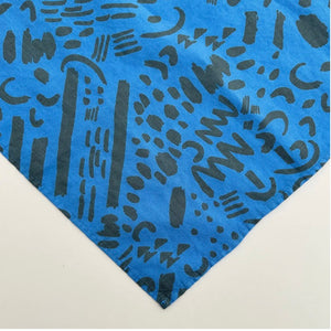 Napkins - Set of 2 - Dashes/Charcoal/Electric Blue