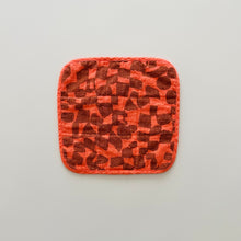 Potholder Checks - Electric Hot Coral