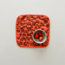 Potholder Checks - Electric Hot Coral