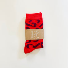 Crew Socks Dashes and Moons Crew/Tomato -Maroon