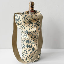 The Wine Tote - Dashes & Moons - Warm Grey - Natural