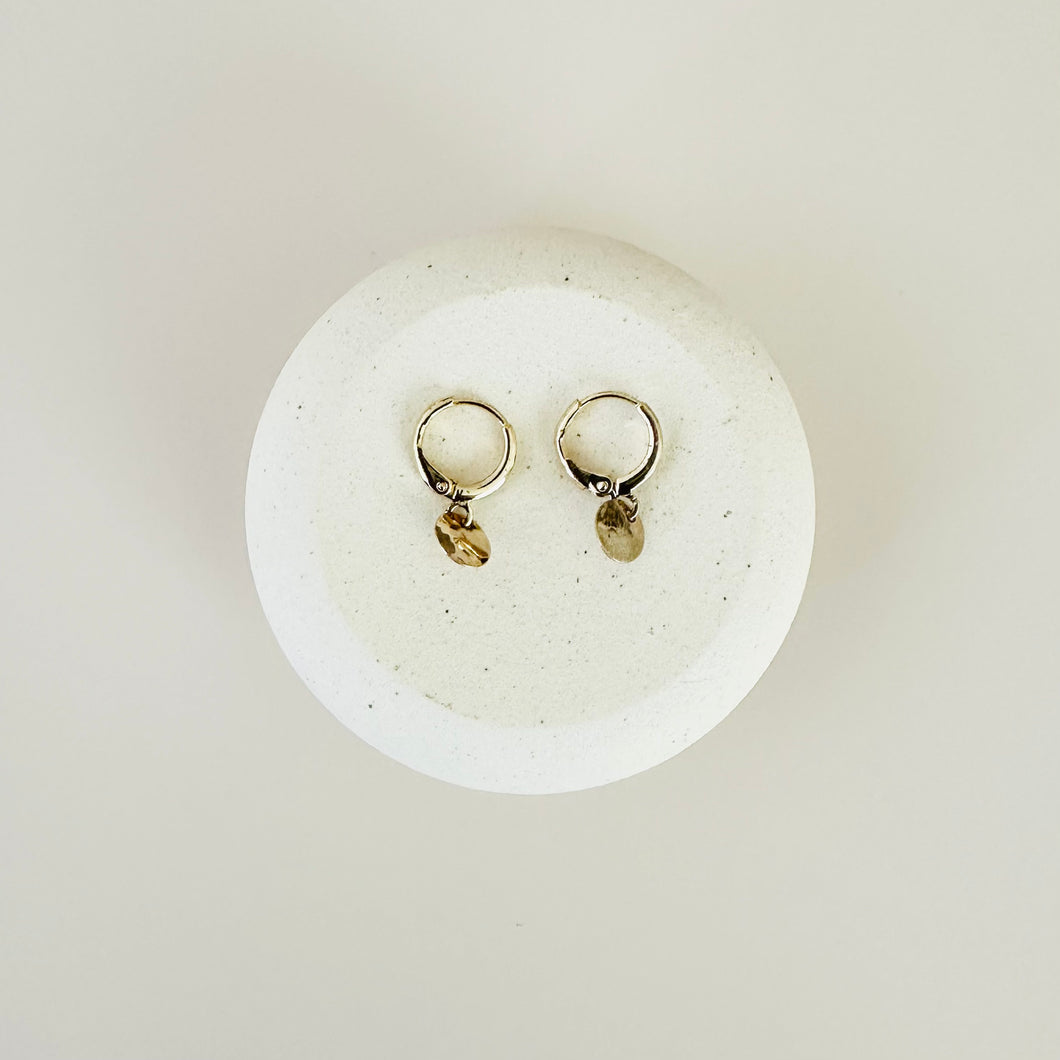 Tiny Hoop Earrings - Oval