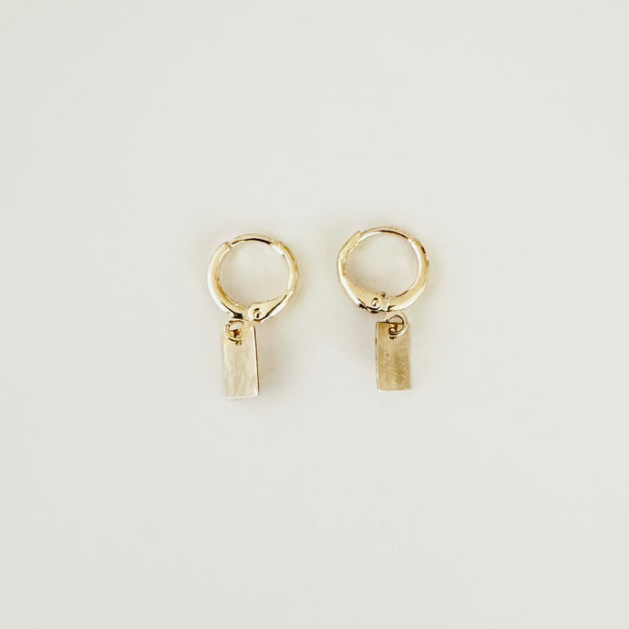 Tiny Hoop Earrings - Rectangle