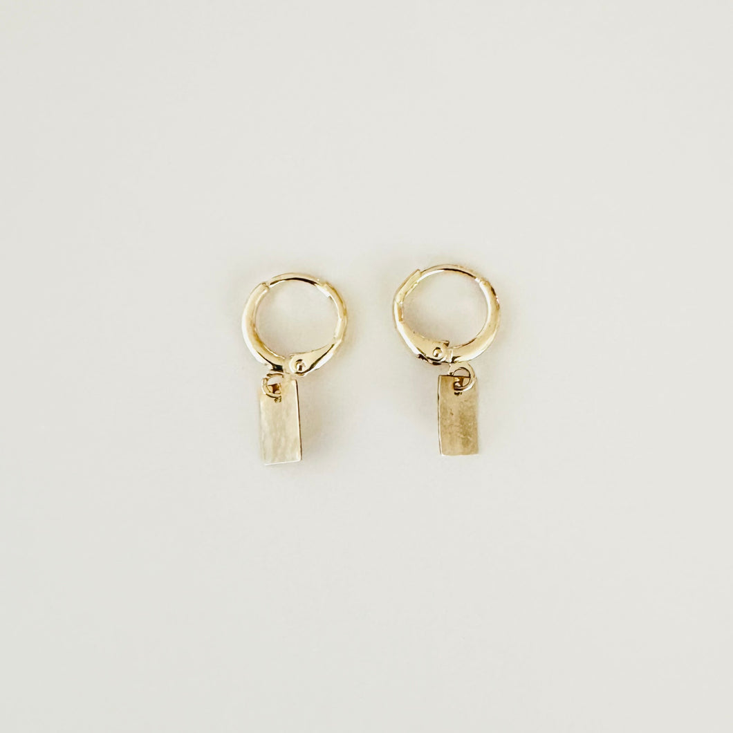 Tiny Hoop Earrings - Rectangle