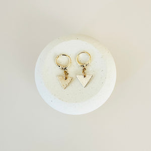 Tiny Hoop Earrings - Triangle